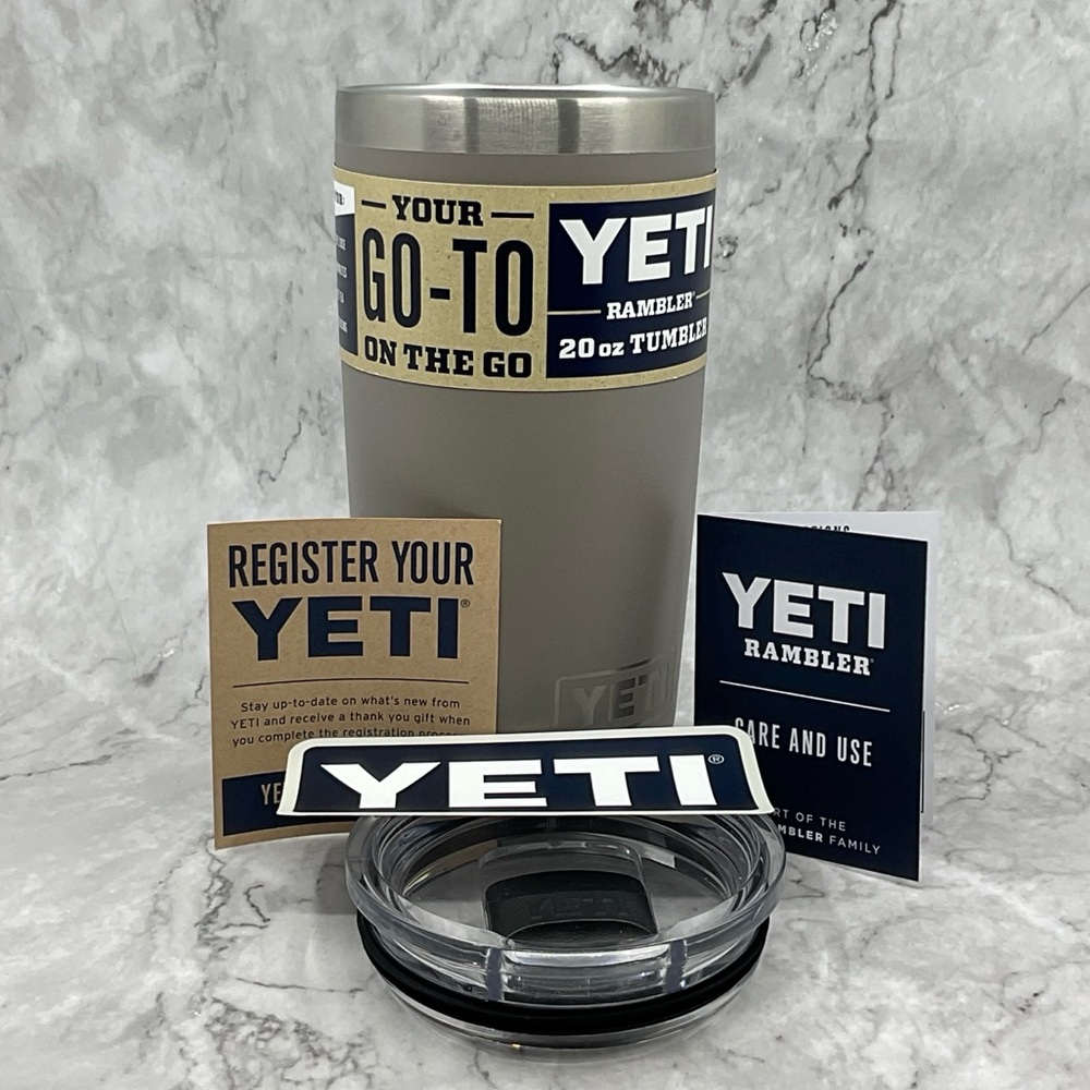 YETI RAMBLER TUMBLER 20oz WITH MAGSLIDER LID STAINLESS STEEL SHARPTAIL TAUPE